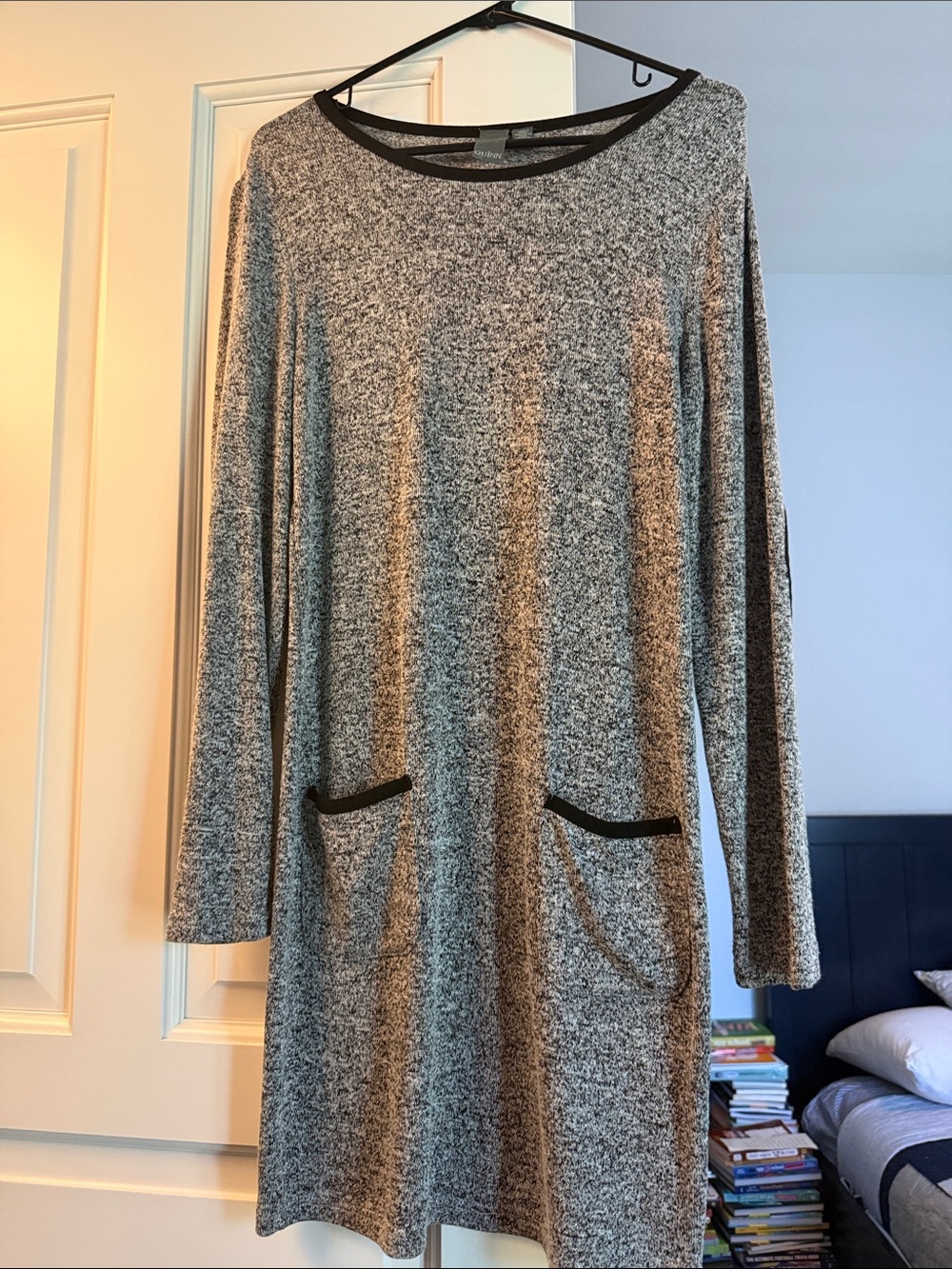 Quinn Heather Gray Long Sleeve Knit Pocket Dress